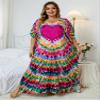LIXINGHEITANG Size Summer Casual Print Sleeve Women Clothing Moroccan Holiday Beachwear Swimsuit s7 M view 2