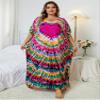 LIXINGHEITANG Size Summer Casual Print Sleeve Women Clothing Moroccan Holiday Beachwear Swimsuit s7 M view 3