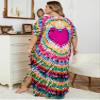 LIXINGHEITANG Size Summer Casual Print Sleeve Women Clothing Moroccan Holiday Beachwear Swimsuit s7 M view 4