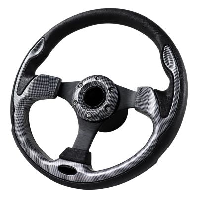 QYMOPAY 12.5 Inch Boat Steering Wheel with 3/4 Axle Marine Steering Wheel Adapter, Yachts, Pontoon Boats