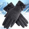 LiuliuBull Plush Winter Women Gloves Warm Touch Screen Gloves Female Windproof Full Fingers Mittens Driving Ski Girls Ladies(Gray) view 1