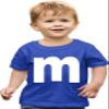 2T Royal Toddler Lowercase m Colorful Halloween Group Toddler T-Shirt view 1