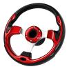 QYMOPAY 12.5 Inch Boat Steering Wheel With 3/4" Axle Marine Adapter, Anti-Slip for Boats, Yachts, Pontoon Boats, Red view 1
