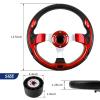 QYMOPAY 12.5 Inch Boat Steering Wheel With 3/4" Axle Marine Adapter, Anti-Slip for Boats, Yachts, Pontoon Boats, Red view 2