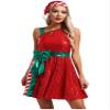 winying Women Christmas Santa Claus Costume Sequins Dance Dress with Santa Hat Set Xmas Party Costume Red XX-Large view 2