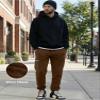JMIERR Mens Fleece Sweatpants with Drawstring and Zip Pockets Tapered Track Gym Running Joggers Sweat Pants Athletic Trousers, XL, Chestnut view 3
