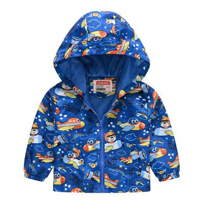 2t Lightweight Puffy Coat Toddler Boys Girls Casual Jackets Printing Hooded Outerwear Zipper Coats (Blue, 4-5 Years)