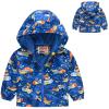 2t Lightweight Puffy Coat Toddler Boys Girls Casual Jackets Printing Hooded Outerwear Zipper Coats (Blue, 4-5 Years) view 3