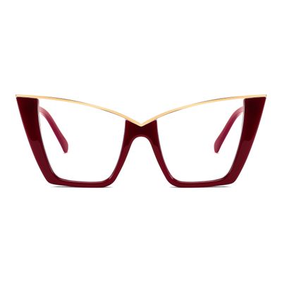 FEISEDY Fashion Cat Eye Blue Light Blocking Glasses for Women Fake Retro Eyeglasses Oversized Stylish Eyewear Frame B0240