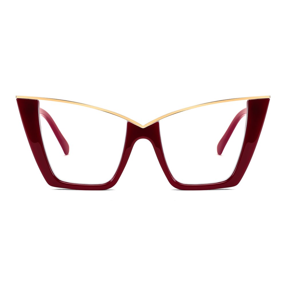 FEISEDY Fashion Cat Eye Blue Light Blocking Glasses for Women Fake Retro Eyeglasses Oversized Stylish Eyewear Frame B0240