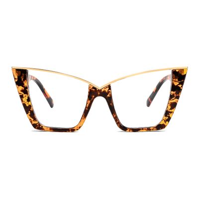 FEISEDY Fashion Cat Eye Blue Light Blocking Glasses for Women Fake Retro Eyeglasses Oversized Stylish Eyewear Frame B0240