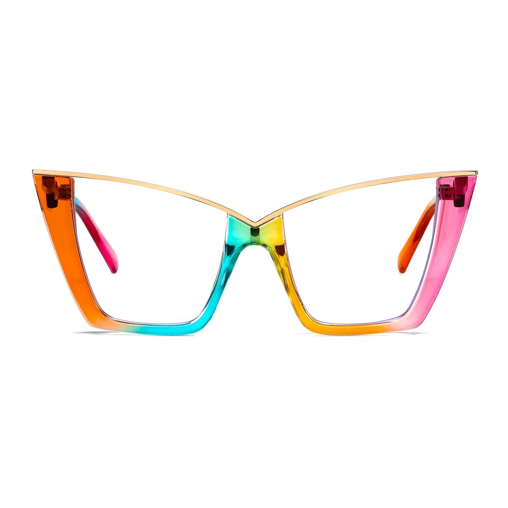 FEISEDY Fashion Cat Eye Blue Light Blocking Glasses for Women Fake Retro Eyeglasses Oversized Stylish Eyewear Frame B0240