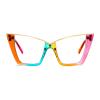 FEISEDY Fashion Cat Eye Blue Light Blocking Glasses for Women Fake Retro Eyeglasses Oversized Stylish Eyewear Frame B0240 view 1