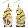 Pingyongchang Cute Sport Gnome Wood Earrings Funny Baseball Football Soccer Softball Rugby Ice Hockey Golf Wooden Dangle Drop Earrings for Women Games Day Jewelry Sport Lover Gift-Softball view 1