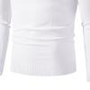 Maiyifu-GJ Mens Quarter Zip Sweaters Casual Long Sleeve Mock Neck Polo Sweater Slim Fit Ribbed Turtleneck Pullover (White,XX-Large) view 4