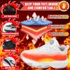 Heated Snow Sneakers for Men and Women, Electric Heating Shoes with Soft Warm Lining, Winter Sports Running Anti-Slip Comfortable Foot Warmer Shoes for Indoor/Outdoor (White, 6.5) view 4