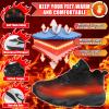 MLyzhe Heated Snow Sneakers for Men and Women, Electric Heating Shoes with Soft Warm Lining, Winter Sports Running Anti-Slip Comfortable Foot Warmer Shoes for Indoor/Outdoor (Black, 7) view 4