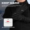 INPAKO Winter Ski Gloves Men Women, 3M Thinsulate Snow Gloves, Waterproof Windproof Touchscreen Snowboarding Gloves, 5-Layer Thermal Warm Cold Weather Gloves for Skiing, Snowboard, Snowmobile Black XL view 2