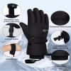 INPAKO Winter Ski Gloves Men Women, 3M Thinsulate Snow Gloves, Waterproof Windproof Touchscreen Snowboarding Gloves, 5-Layer Thermal Warm Cold Weather Gloves for Skiing, Snowboard, Snowmobile Black XL view 4