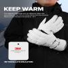 INPAKO Winter Ski Gloves Men Women, 3M Thinsulate Snow Gloves, Waterproof Windproof Touchscreen Snowboarding Gloves, 5-Layer Thermal Warm Cold Weather Gloves for Skiing, Snowboard, Snowmobile White XL view 2