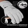 INPAKO Winter Ski Gloves Men Women, 3M Thinsulate Snow Gloves, Waterproof Windproof Touchscreen Snowboarding Gloves, 5-Layer Thermal Warm Cold Weather Gloves for Skiing, Snowboard, Snowmobile White XL view 3