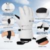 INPAKO Winter Ski Gloves Men Women, 3M Thinsulate Snow Gloves, Waterproof Windproof Touchscreen Snowboarding Gloves, 5-Layer Thermal Warm Cold Weather Gloves for Skiing, Snowboard, Snowmobile White XL view 4