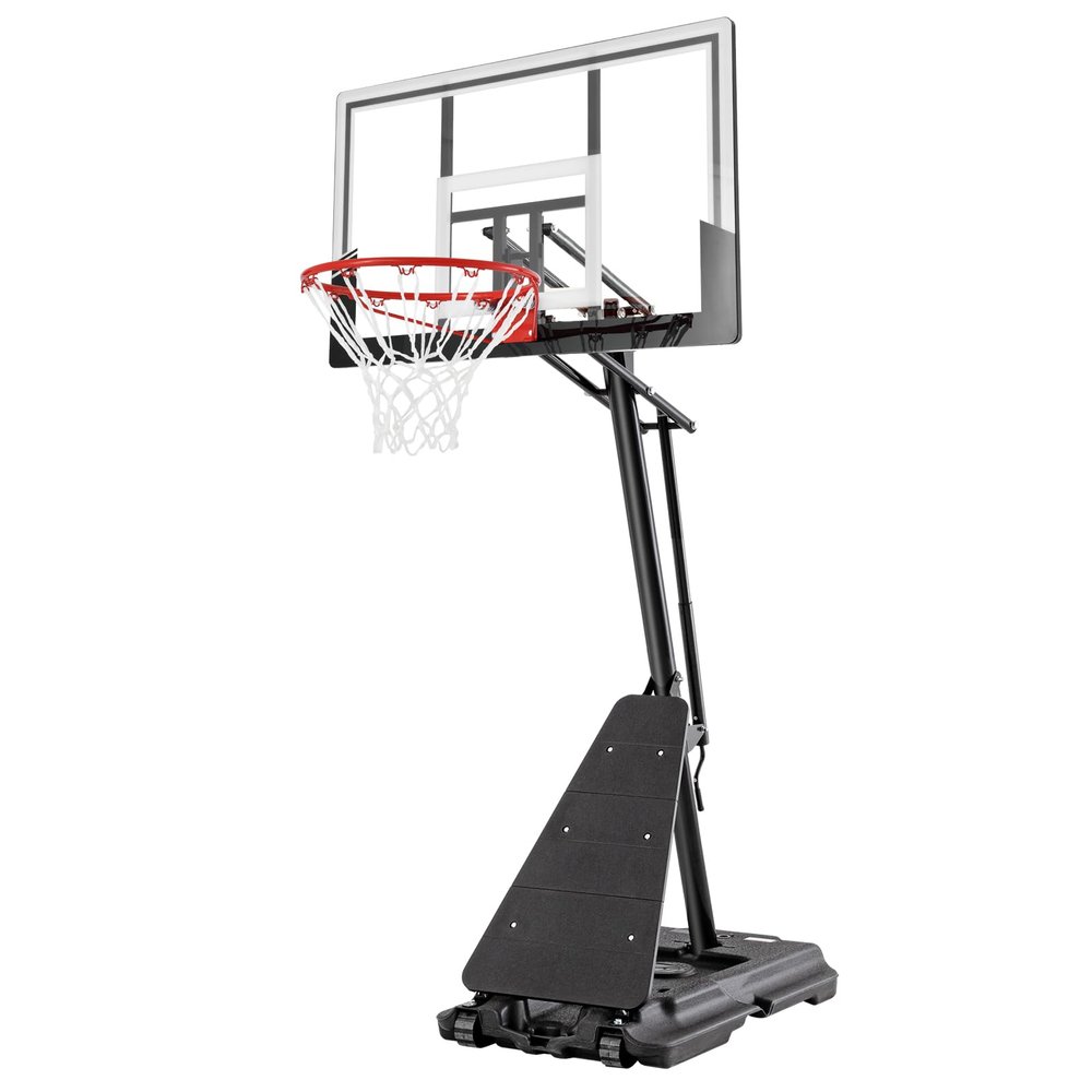 Basketball Hoop Outdoor,Portable Basketball Hoop with Impact Resistant PC Backboard,10FT Height Quickly Adjustable Basketball Goal System with Rebound Plate (White and Black, 48 inch Backboard)