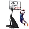 Basketball Hoop Outdoor,Portable Basketball Hoop with Impact Resistant PC Backboard,10FT Height Quickly Adjustable Basketball Goal System with Rebound Plate (White and Black, 48 inch Backboard) view 2