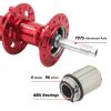 rningo MTB Bike Hubs Disc Brake 32/36 Holes,Quick Release Front M9*100mm Rear M10*135mmHigh-Strength Hubset for HG System Standard 8-11 Speed Cassette (Red, 32H) view 2