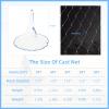 Handmade American Cast Net, BalanZze Casting Fishing Net for Bait Trap Fish, Throw Nets with Zinc Sinker Weights for Freshwater & Salt Water (3/4/5/6/8/9/10 Ft, 1/2 Inch Mesh Size) (9ft Radius) view 4