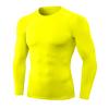 Yellow Mens Compression Shirts Long Sleeve Athletic Workout Baselayers Quick Dry Sports Gear Running Tops view 1