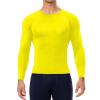 Yellow Mens Compression Shirts Long Sleeve Athletic Workout Baselayers Quick Dry Sports Gear Running Tops view 2