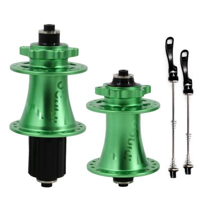 rningo Bike Hubs, 32 Holes 6 Claws Lightweight Aluminum Alloy Quick Release/Thru Axle MTB/Road Hub, 8-12 Speed Mountain Bike Disc Brake Hubs HG (Green)