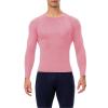 Pink Compression Shirts for Men Long Sleeve Athletic Workout Baselayers Quick Dry Sports Gear Running Tops view 2