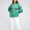 Women Y2k Sweaters Vintage Tiger Print Long Sleeve Pullover Sweater Fall Knitwear Streetwear (Green Tiger Print, M) view 4