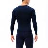 Navy Blue Compression Shirt Men Running Workout Long Sleeve Quick Dry Base Layer Athletic T-Shirt Gym Tops view 3