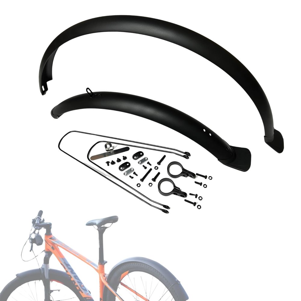 WRUIOY Mountain Bike Fenders Full Coverage Bicycle Mudguard Set Suitable for 27.5" x 1.95/2.02.1/2.25 Mountain Bike Front and Rear Mudguards (1.95''(60mm))