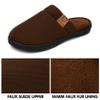 DL Men's Memory Foam Slippers with Fuzzy Plush Lining, Slip on House Slippers with Indoor Outdoor Anti-Skid Rubber Sole,Tan, Size13-14 view 4