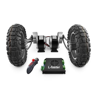 L-faster DIY 500W 24V 10 Inch Wheel Dual Drive Farm Garden Bike Candy Hand Food Golf Cart Conversion Kit with Remote (Max Speed 11kph)
