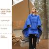 Winter Thermal Poncho Coat,Wearable Hoodie Blanket,Portable Camping Sleeping Bag Cloak Cape,Waterproof,Loose,Easy to Wear and Take Off,for Wheelchair Bound Individuals,Camping,Outdoors-Blue view 3