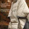 Winter Thermal Poncho Coat,Wearable Hoodie Blanket,Portable Camping Sleeping Bag Cloak Cape,Waterproof,Loose,Easy to Wear and Take Off,for Wheelchair Bound Individuals,Camping,Outdoors-Blue view 4