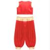 Alvivi Men's Arabian Prince Lamp Costume Adult Persian Cosplay Outfits Stain Waistcoat with Harem Pants Burgundy&Burgundy 4X-Large view 3