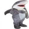 Deluxe Grey Shark Mascot Costume Adult Size for Men & Women with Built-in Fan Inside the Head view 1