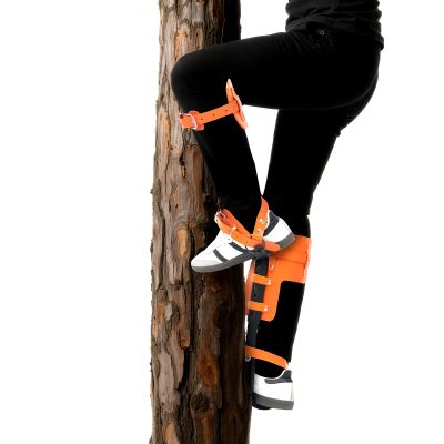 Tree Climbing Spike Set Tool with Adjustable Safety Harness Belt Lanyard Straps Carabiner Rope Non-Slip Pedal Gear for Outdoor Fruit Pick Hunting Observation Jungle Survival