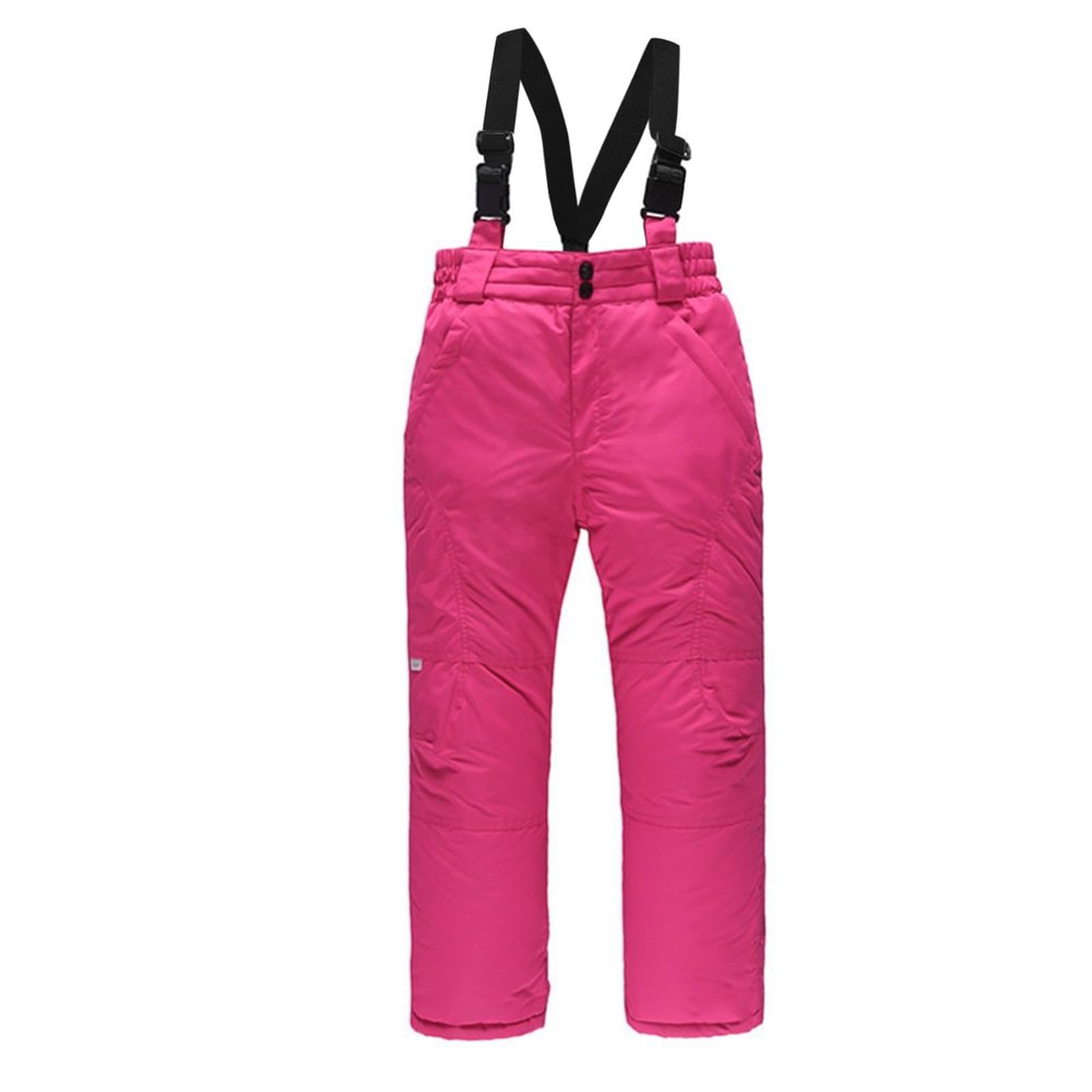 Kids' Insulated Snow Bib Overalls Boys Girls Unisex Classic Snow Pant Ski Pants Winter Snowsuit (Pink, 11-12 Years)