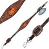 Spooky Western Leather Wither Strap for Horse - Hand Painted Halloween Pumpkin with Floral Tooling, Rhinestones, and Window Carving (Wither STRP Only) view 1