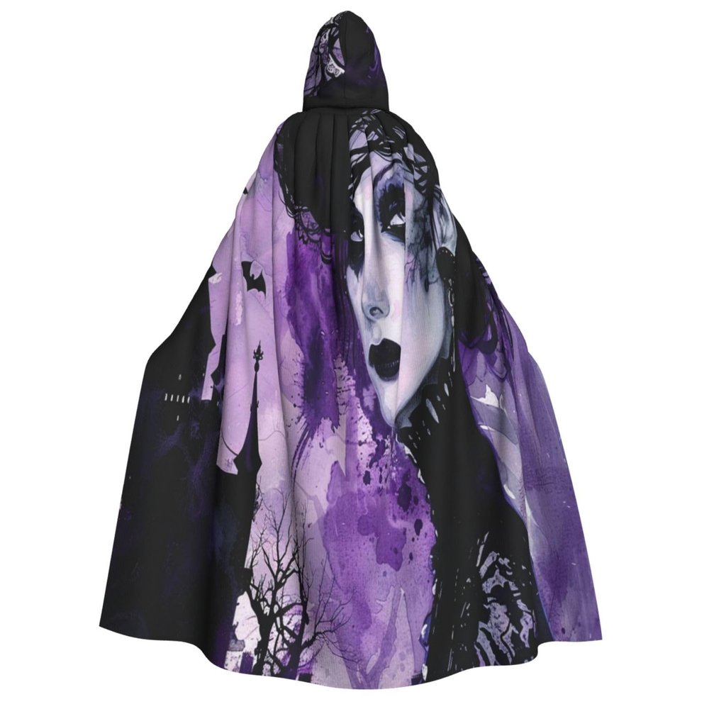 Jyckat Purple Black Goth Spooky - Cosplay Robe Costume Hooded Cloak, Halloween Cosplay Costume Robe Cloak Cape
