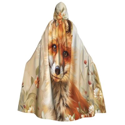 Jyckat Cute Animal Fox Flower - Cosplay Robe Costume Hooded Cloak, Halloween Cosplay Costume Robe Cloak Cape
