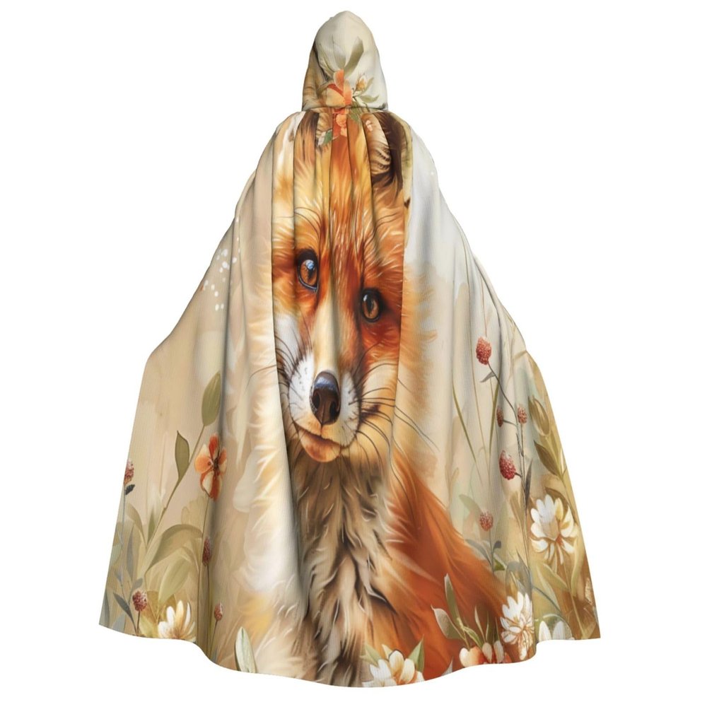 Jyckat Cute Animal Fox Flower - Cosplay Robe Costume Hooded Cloak, Halloween Cosplay Costume Robe Cloak Cape