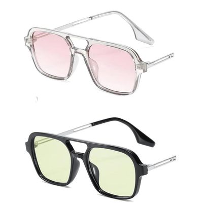 UQKY Classic Square Vintage Sunglasses,Tortoiseshell Framed Rectangular Sunglasses, Blue Tinted Lenses (Cranber 3)